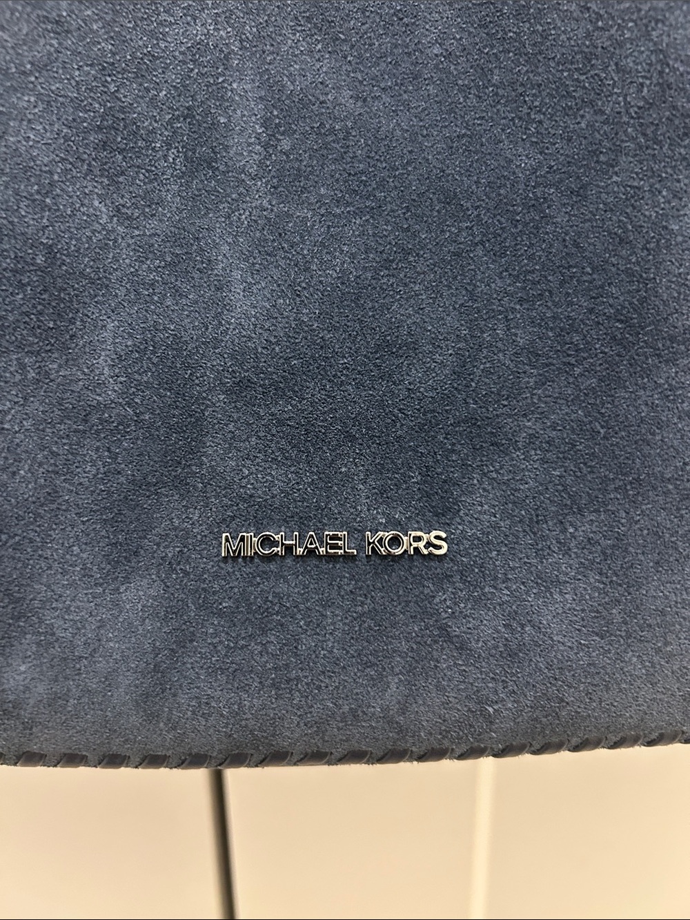 Michael Kors (NWT) Nayla Medium Navy Suede Hobo Shoulder Bag - Picture 3 of 14